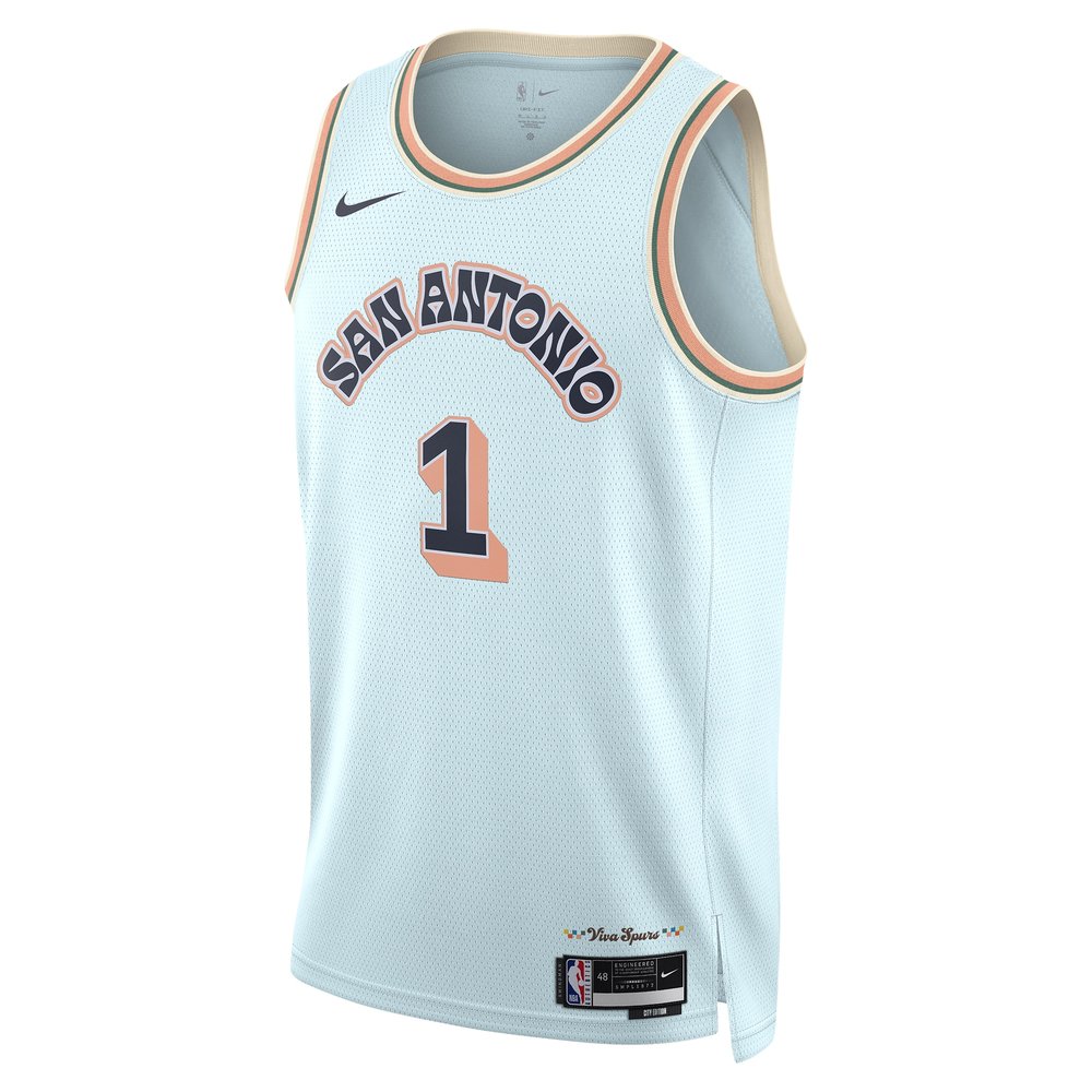 Unisex San Antonio Spurs Victor Wembanyama Light Blue 2024/25 Swingman Player Jersey - City Edition
