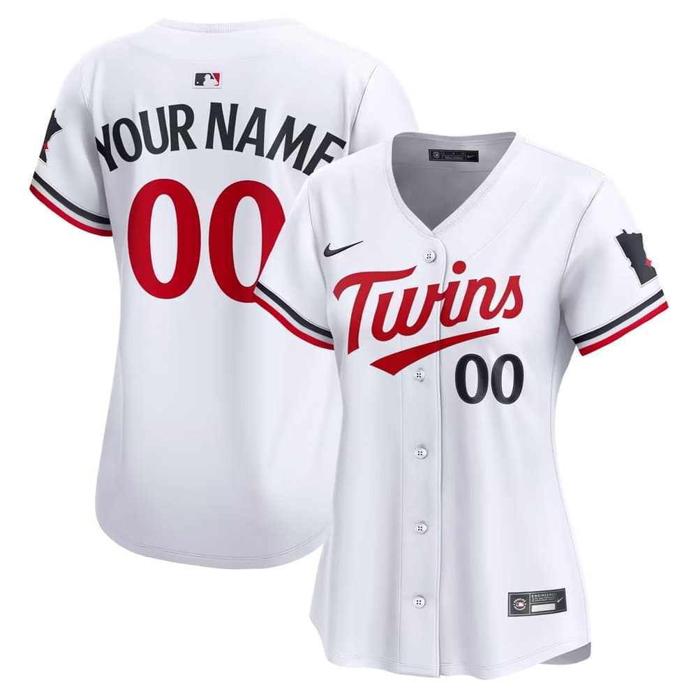 Women's Minnesota Twins White Home Limited Custom Jersey