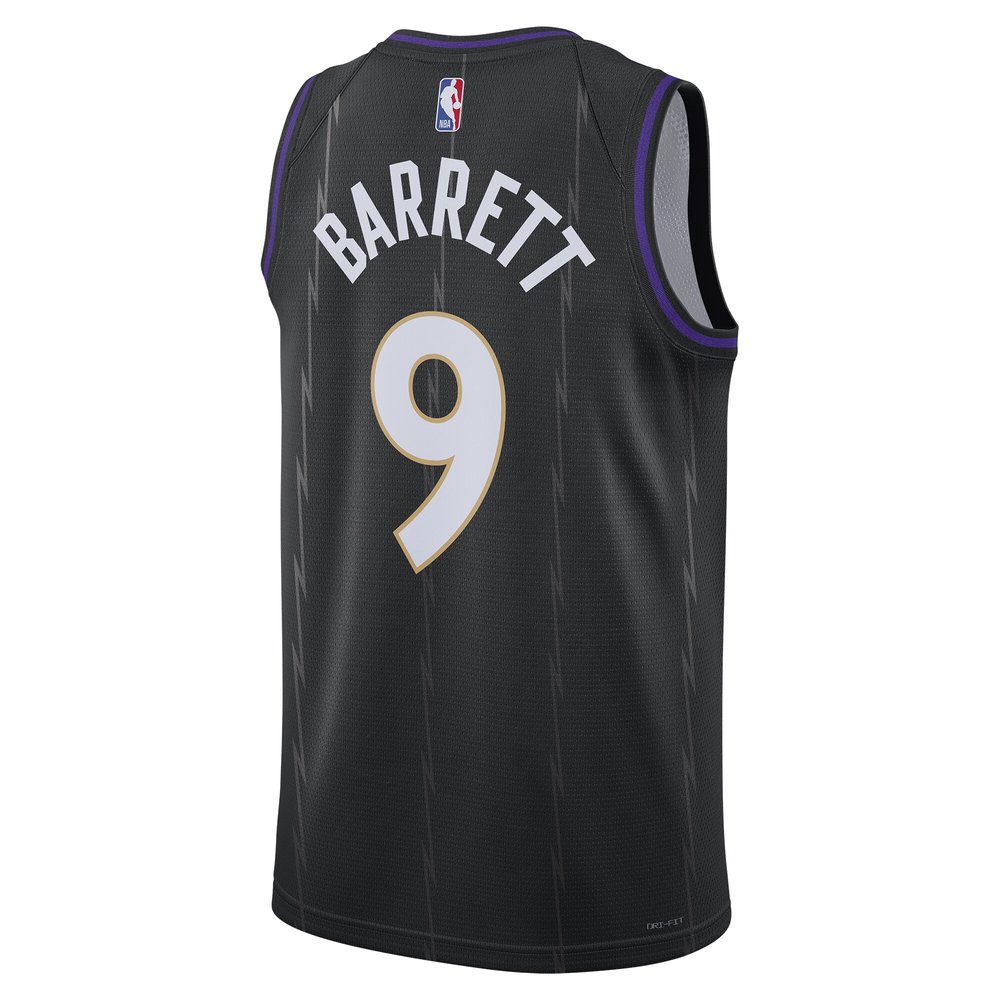 Unisex Toronto Raptors RJ Barrett Black 2024/25 Swingman Player Jersey - City Edition