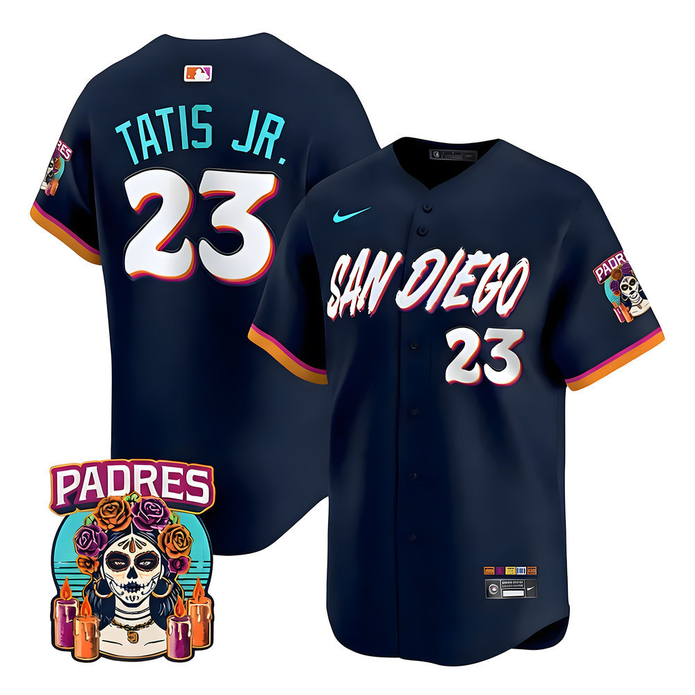 Men's San Diego Padres #23 Fernando Tatis Jr. Navy 2026 City Connect Stitched Jersey-Button Up