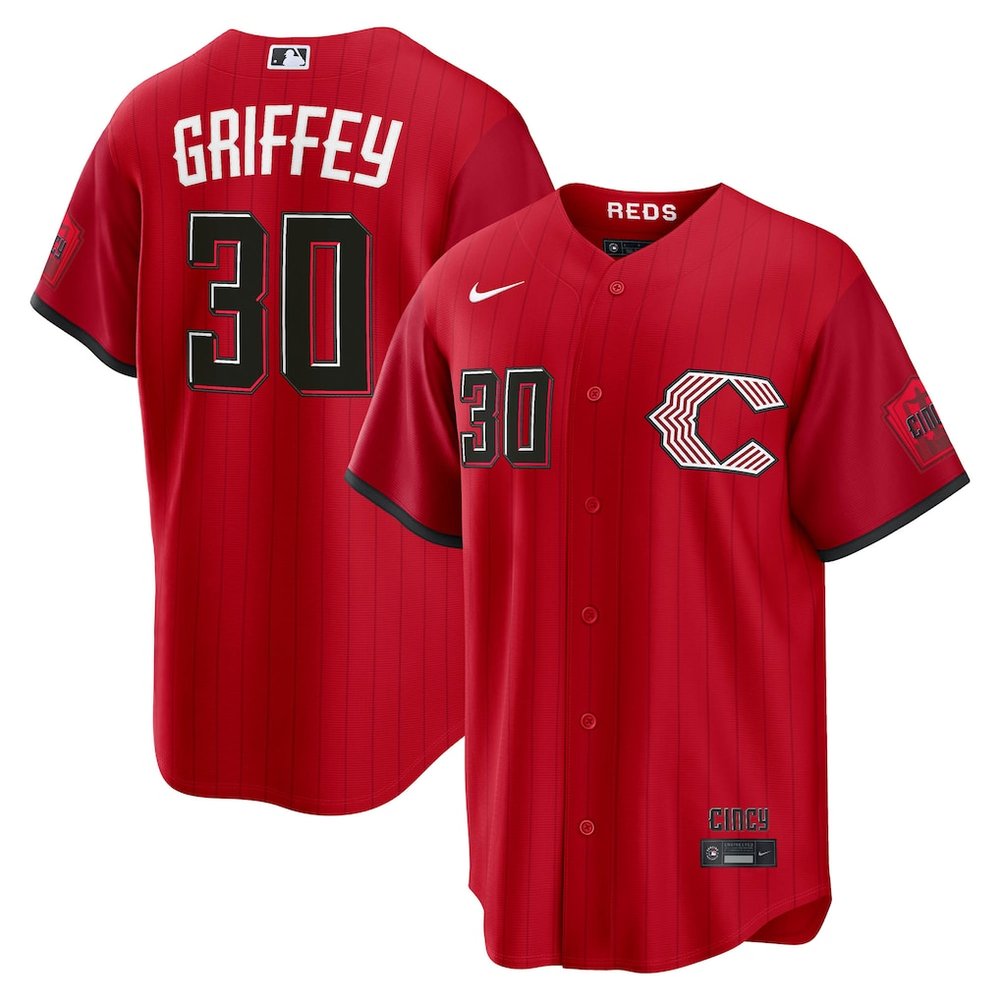 Men's Cincinnati Reds #30 Ken Griffey Red 2026 City Connect Stitched Jersey
