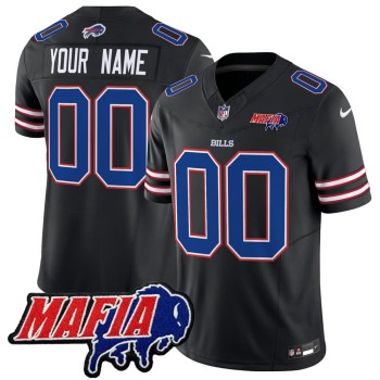 Men's Buffalo Bills Black 2024 Bills Mafia Patch Vapor F.U.S.E. Limited Custom Jersey