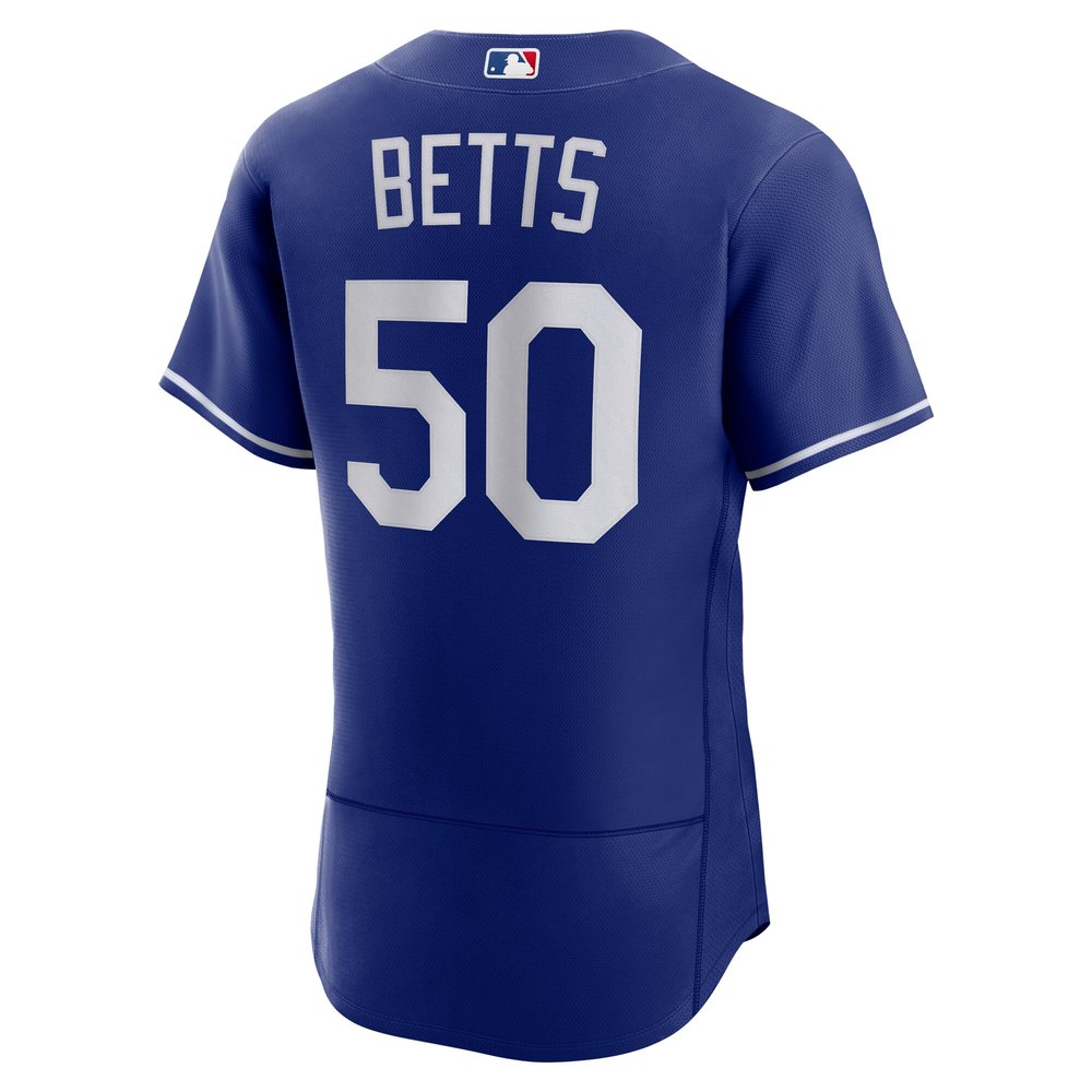 Men's Los Angeles Dodgers #50 Mookie Betts Royal 2024 World Series Alternate Authentic Player Jersey