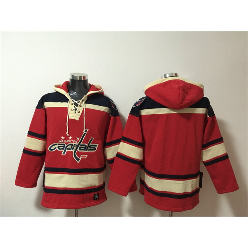 Men's Washington Capitals Blank Red Ageless Must-Have Lace-Up Pullover Hoodie Men's Washington Capitals Blank Red Ageless Must-Have Lace-Up Pullover Hoodie