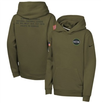 Youth Seattle Seahawks Olive 2025 Salute to Service Club Fleece Hoodie Youth Seattle Seahawks Olive 2025 Salute to Service Club Fleece Hoodie