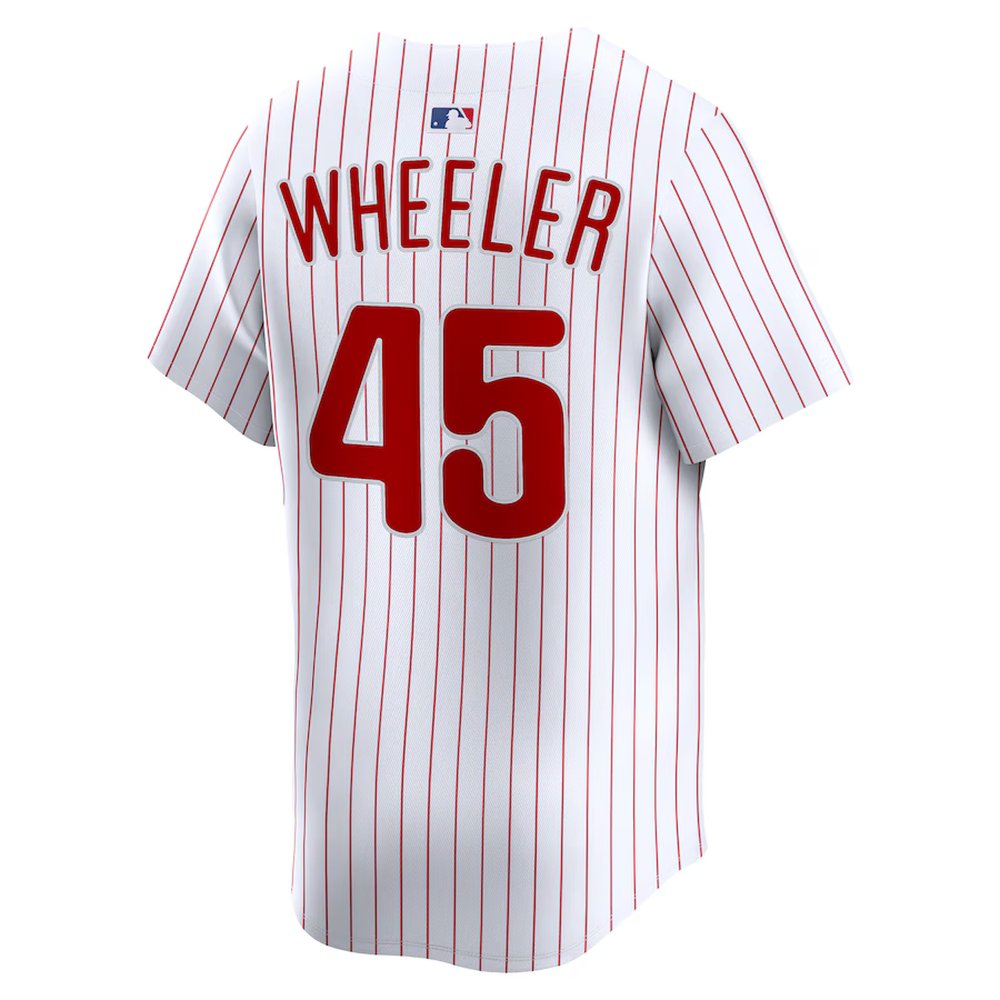 Men's Philadelphia Phillies #45 Zack Wheeler White Home Limited Player Jersey