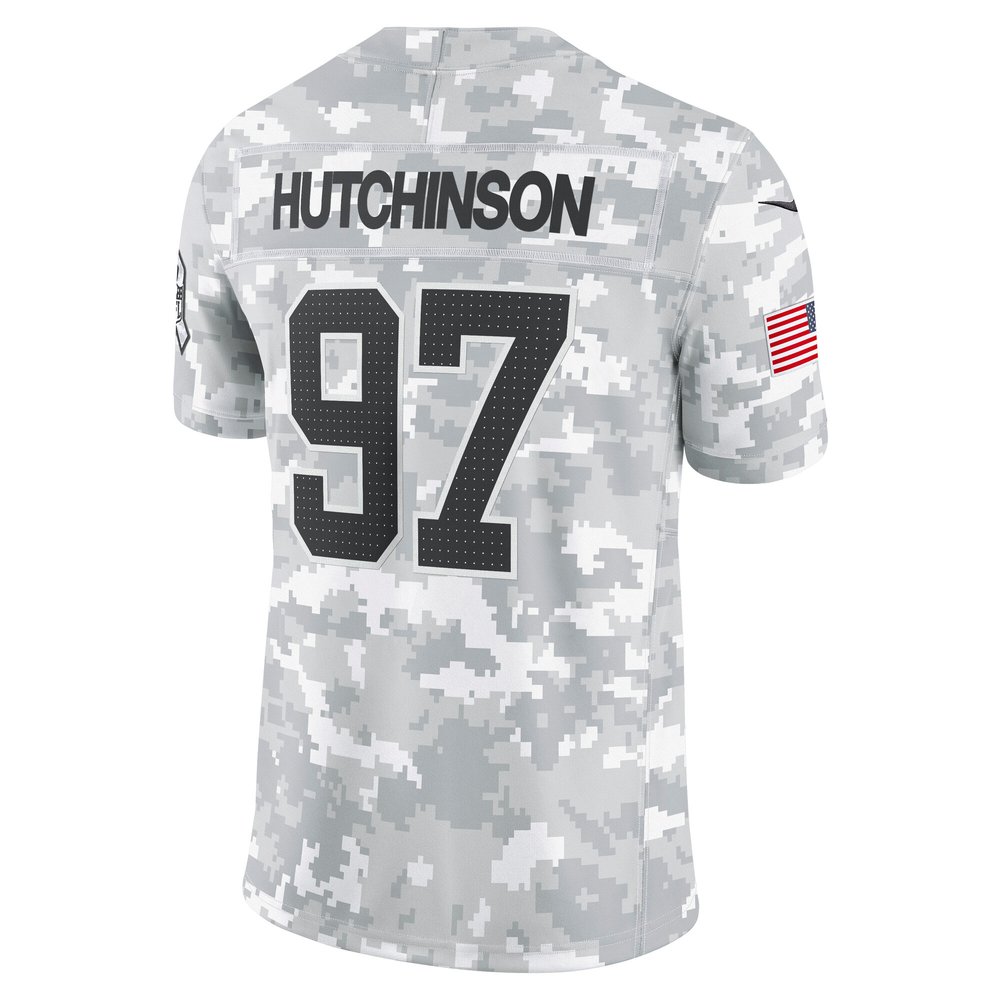 Men's Detroit Lions #97 Aidan Hutchinson Arctic Camo 2024 Salute to Service Limited Jersey