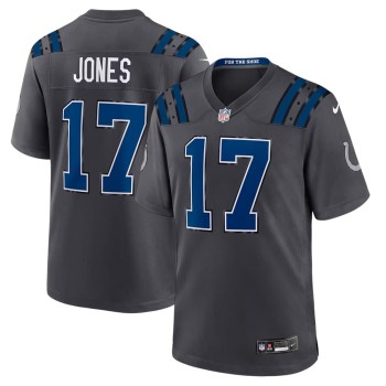 Men's Indianapolis Colts #17 Daniel Jones Charcoal 2026 Rivalries Collection Game Jersey
