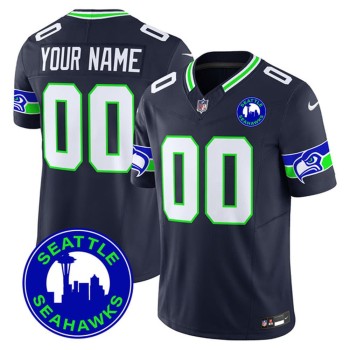 Men's Seattle Seahawks Black City Patch Vapor F.U.S.E. Limited Custom Jersey