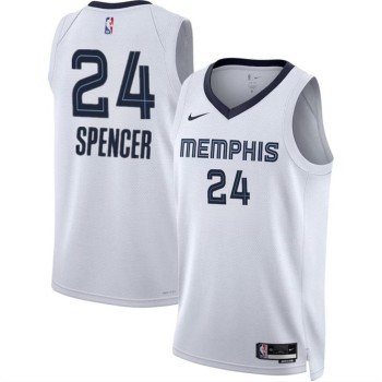 Men's Memphis Grizzlies #24 Cam Spencer White 2024 Draft Association Edition Stitched Jersey Men's Memphis Grizzlies #24 Cam Spencer White 2024 Draft Association Edition Stitched Jersey
