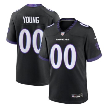 Men's Baltimore Ravens Zion Young Black 2026 NFL Draft Game Jersey Men's Baltimore Ravens Zion Young Black 2026 NFL Draft Game Jersey