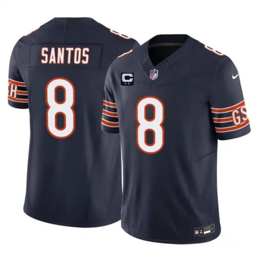 Men's Chicago Bears #8 Cairo Santos Navy 2026 2-Star C Patch Vapor F.U.S.E. Untouchable Limited Jersey
