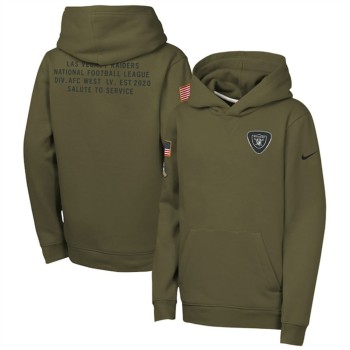 Youth Las Vegas Raiders Olive 2025 Salute to Service Club Fleece Hoodie Youth Las Vegas Raiders Olive 2025 Salute to Service Club Fleece Hoodie