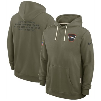 Men's Denver Broncos Olive 2025 Salute to Service Pullover Hoodie Men's Denver Broncos Olive 2025 Salute to Service Pullover Hoodie