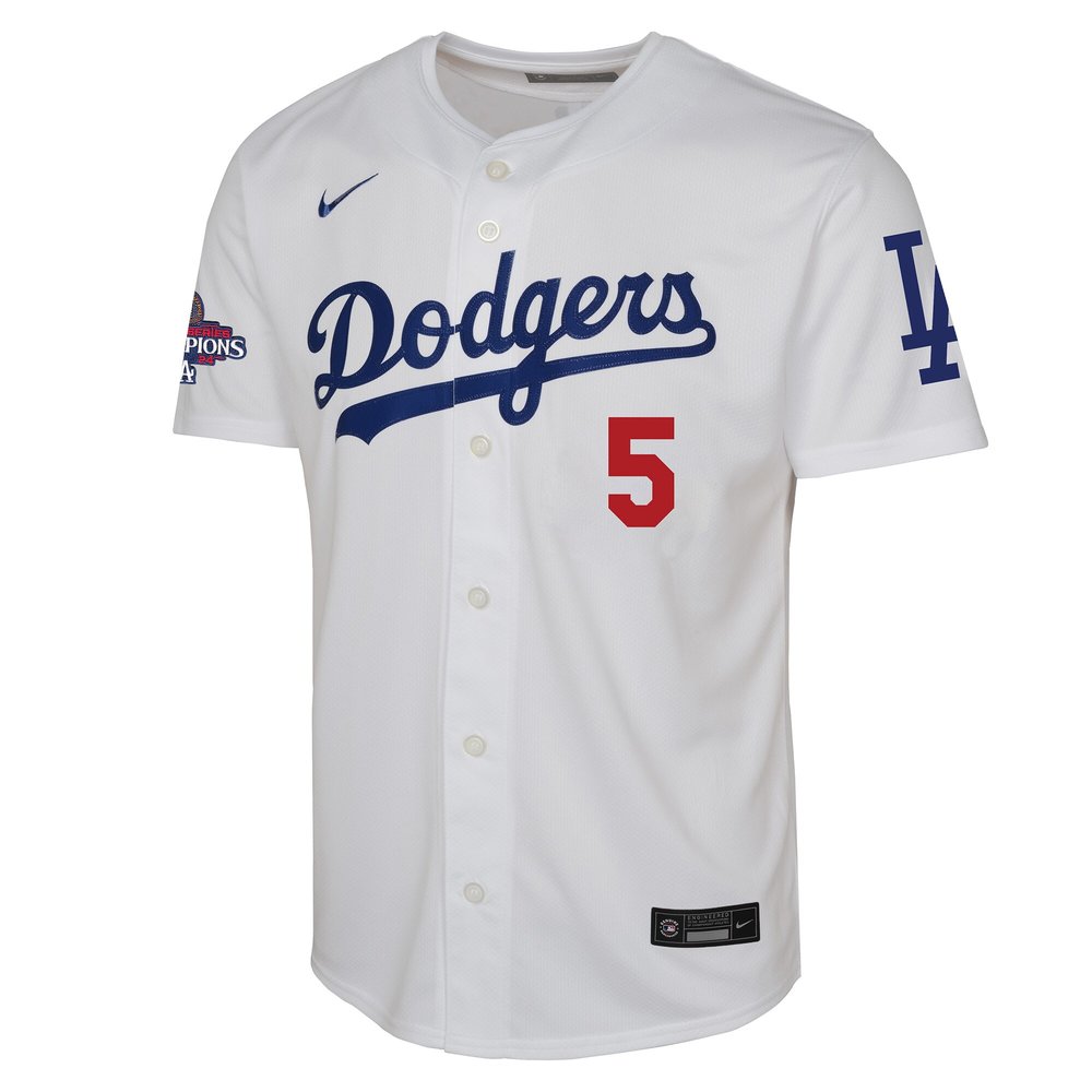 Youth Los Angeles Dodgers #5 Freddie Freeman White 2024 World Series Champions Limited Player Jersey