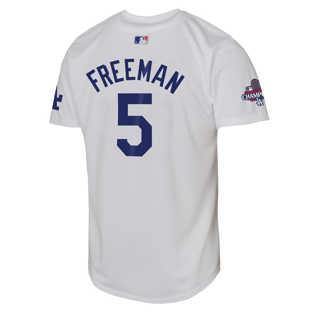 Youth Los Angeles Dodgers #5 Freddie Freeman White 2024 World Series Champions Limited Player Jersey