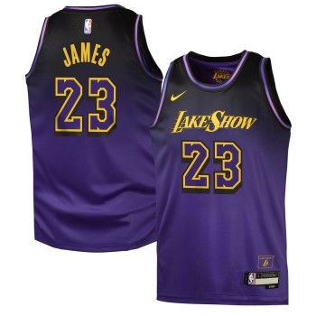 Youth Los Angeles Lakers #23 LeBron James Purple 2024/25 Swingman City Edition Player Jersey Youth Los Angeles Lakers #23 LeBron James Purple 2024/25 Swingman City Edition Player Jersey