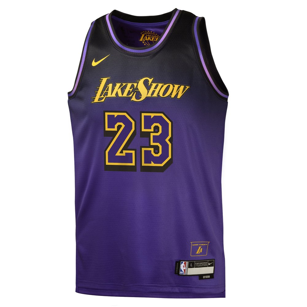 Youth Los Angeles Lakers #23 LeBron James Purple 2024/25 Swingman City Edition Player Jersey