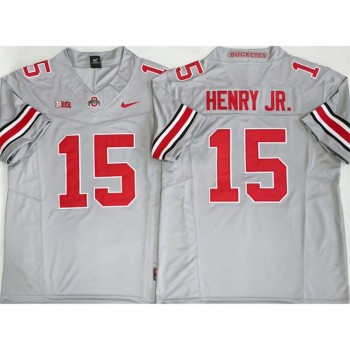 Men's Ohio State Buckeyes #15 Chris Henry Jr Grey 2025 Vapor F.U.S.E. Limited Jersey