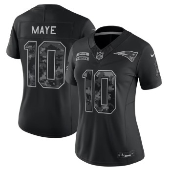 Women's New England Patriots #10 Drake Maye Nike Black 2026 Salute to Service Vapor F.U.S.E. Limited Jersey Women's New England Patriots #10 Drake Maye Nike Black 2026 Salute to Service Vapor F.U.S.E. Limited Jersey