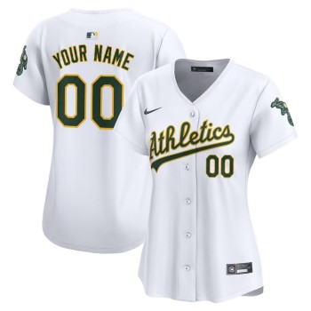 Women's Oakland Athletics White Home Limited Custom Jersey