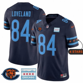 Youth Chicago Bears #84 Colston Loveland Navy City Edition With Chicago Flag Vapor F.U.S.E. Untouchable Limited Jersey