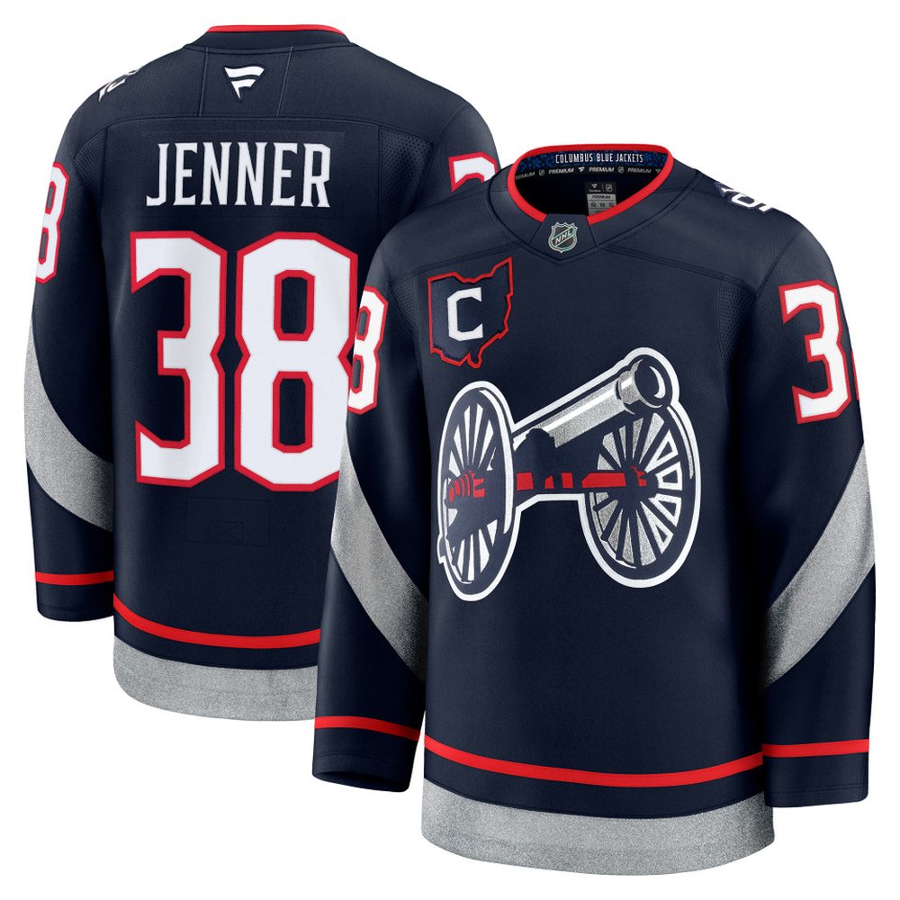Youth Columbus Blue Jackets #38 Boone Jenner Navy 2024-25 With C Patch Stitched Hockey Jersey