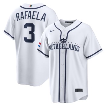 Youth Netherlands Baseball #3 Ceddanne Rafaela White 2026 World Baseball Classic Home Stadium Jersey
