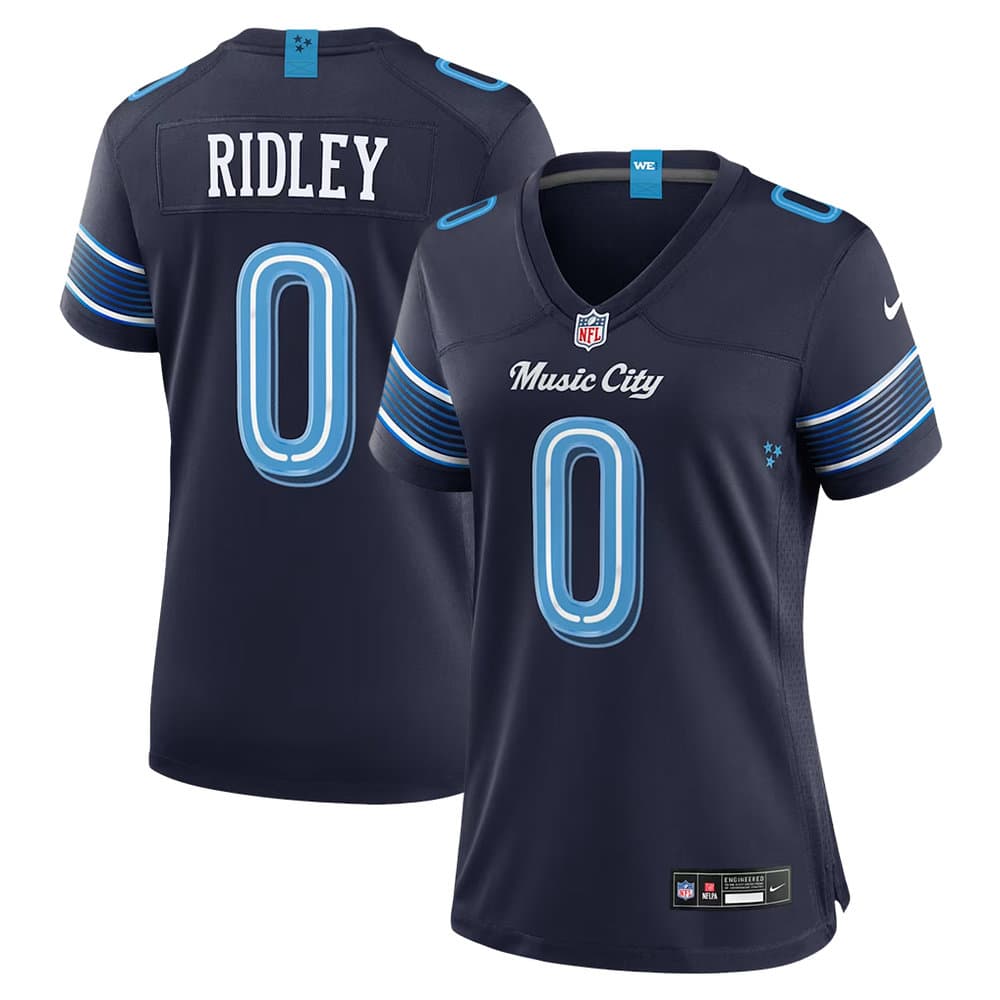 Women's Tennessee Titans #0 Calvin Ridley Navy 2026 Rivalries Collection Game Jersey