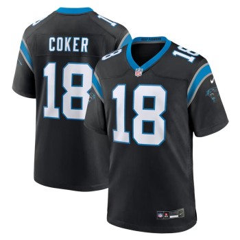 Men's Carolina Panthers #18 Jalen Coker Nike Black Team Game Jersey