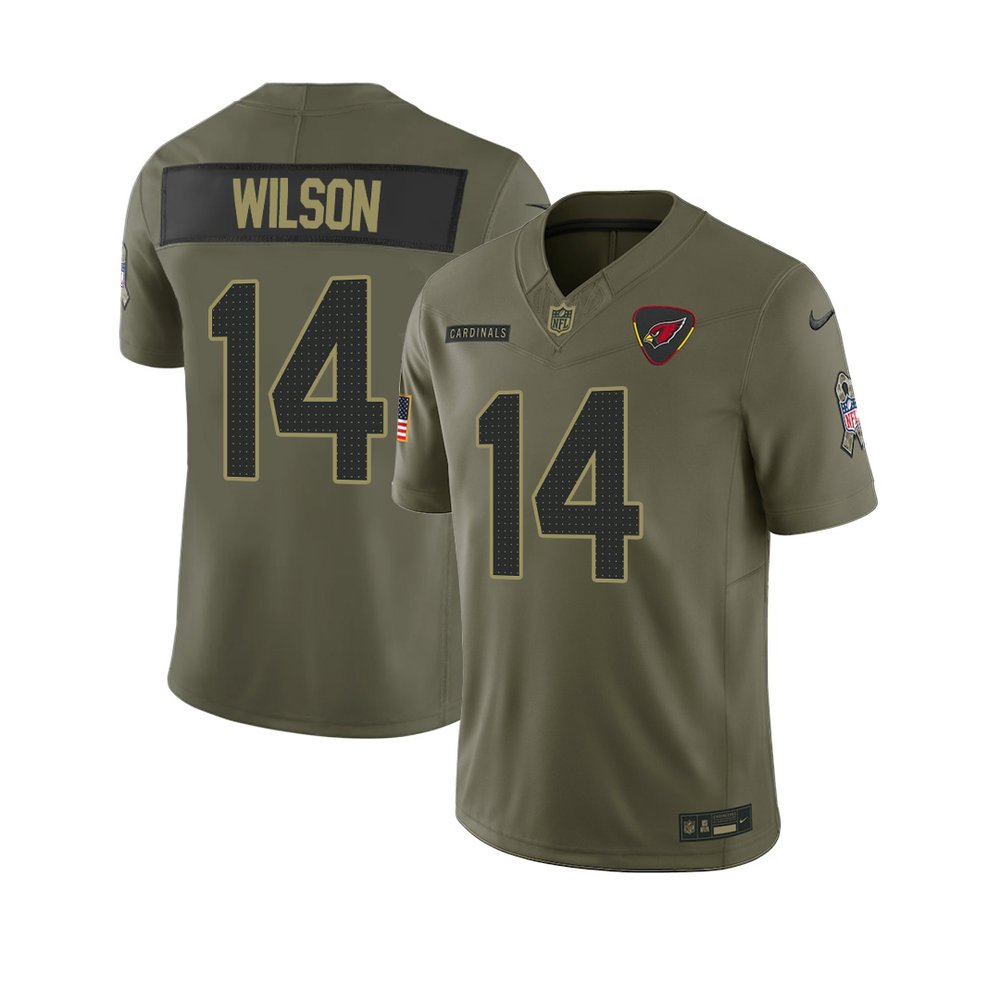 Youth's Arizona Cardinals #14 Michael Wilson Nike Olive 2025 Salute to Service Retired Limited Jersey