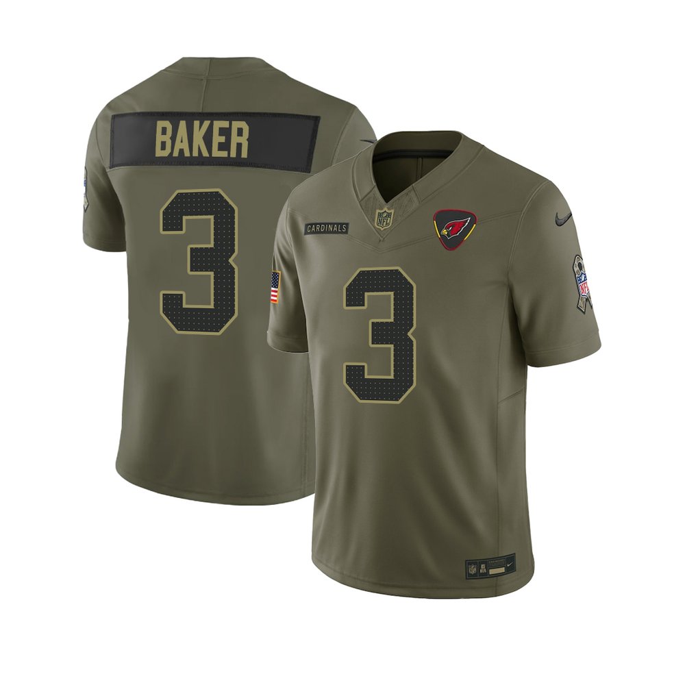 Men's Arizona Cardinals #3 Budda Baker Nike Olive 2025 Salute to Service Retired Limited Jersey Men's Arizona Cardinals #3 Budda Baker Nike Olive 2025 Salute to Service Retired Limited Jersey