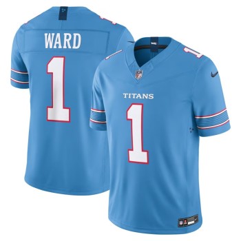 Men's Tennessee Titans #1 Cameron Ward Light Blue Vapor F.U.S.E. Sewn Down Limited Jersey
