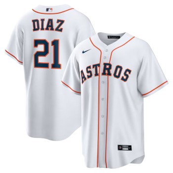 Men's Houston Astros #21 Yainer Diaz Nike White Home Replica Jersey Men's Houston Astros #21 Yainer Diaz Nike White Home Replica Jersey
