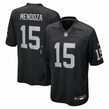 Youth Las Vegas Raiders #15 Fernando Mendoza Black 2026 NFL Draft Game Jersey