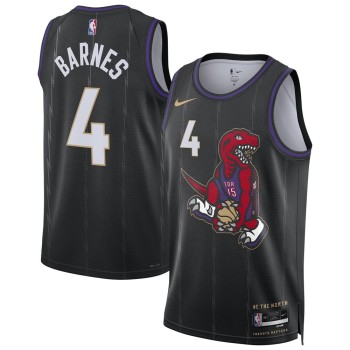 Unisex Toronto Raptors Scottie Barnes Black 2024/25 Swingman Player Jersey - City Edition Unisex Toronto Raptors Scottie Barnes Black 2024/25 Swingman Player Jersey - City Edition