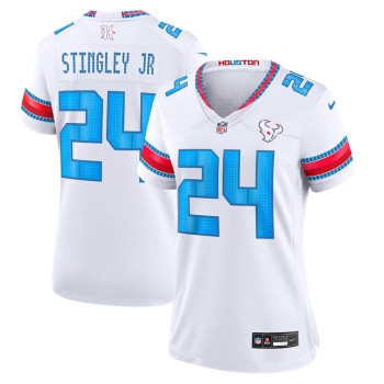 Women's Houston Texans #24 Derek Stingley Jr. White 2026 Rivalries Collection Game Jersey
