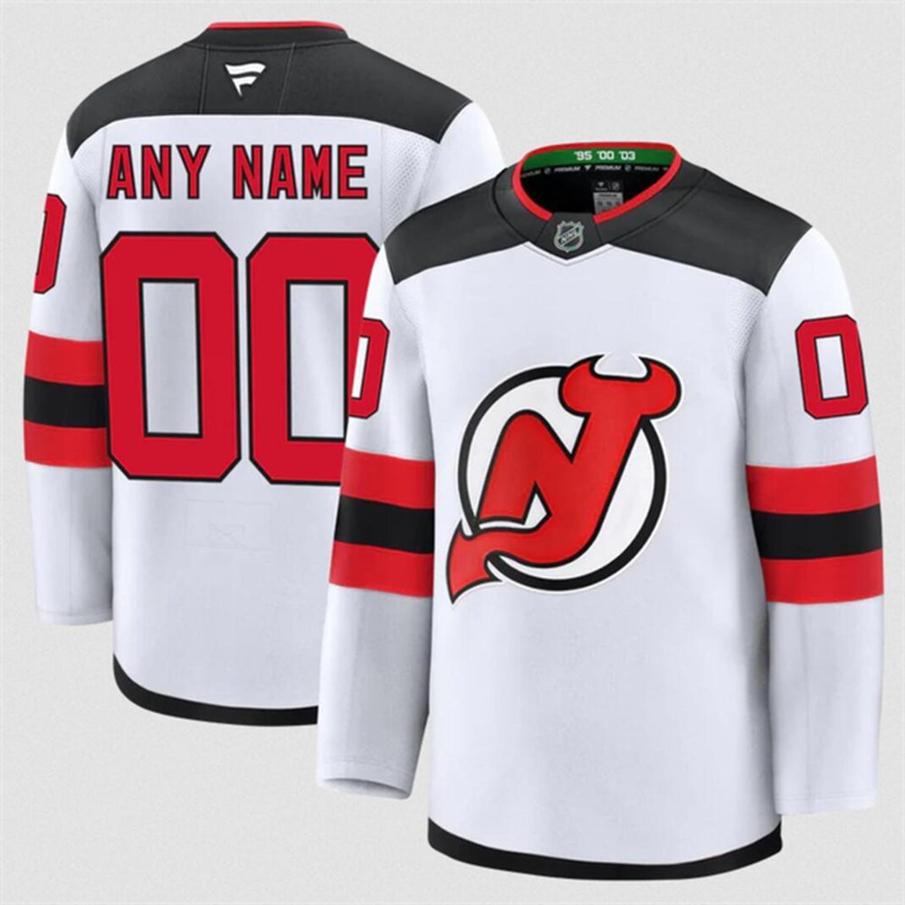 Youth New Jersey Devils Custom White 2024-25 Away Stitched Hockey Jersey Youth New Jersey Devils Custom White 2024-25 Away Stitched Hockey Jersey