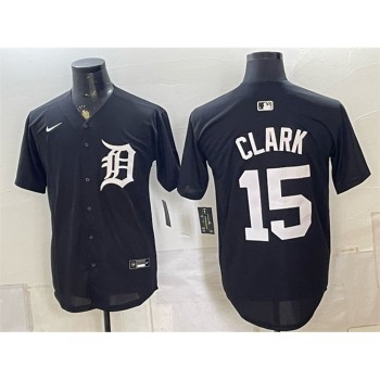 Men's Detroit Tigers #15 Max Clark Black 2026 Cool Base Jersey