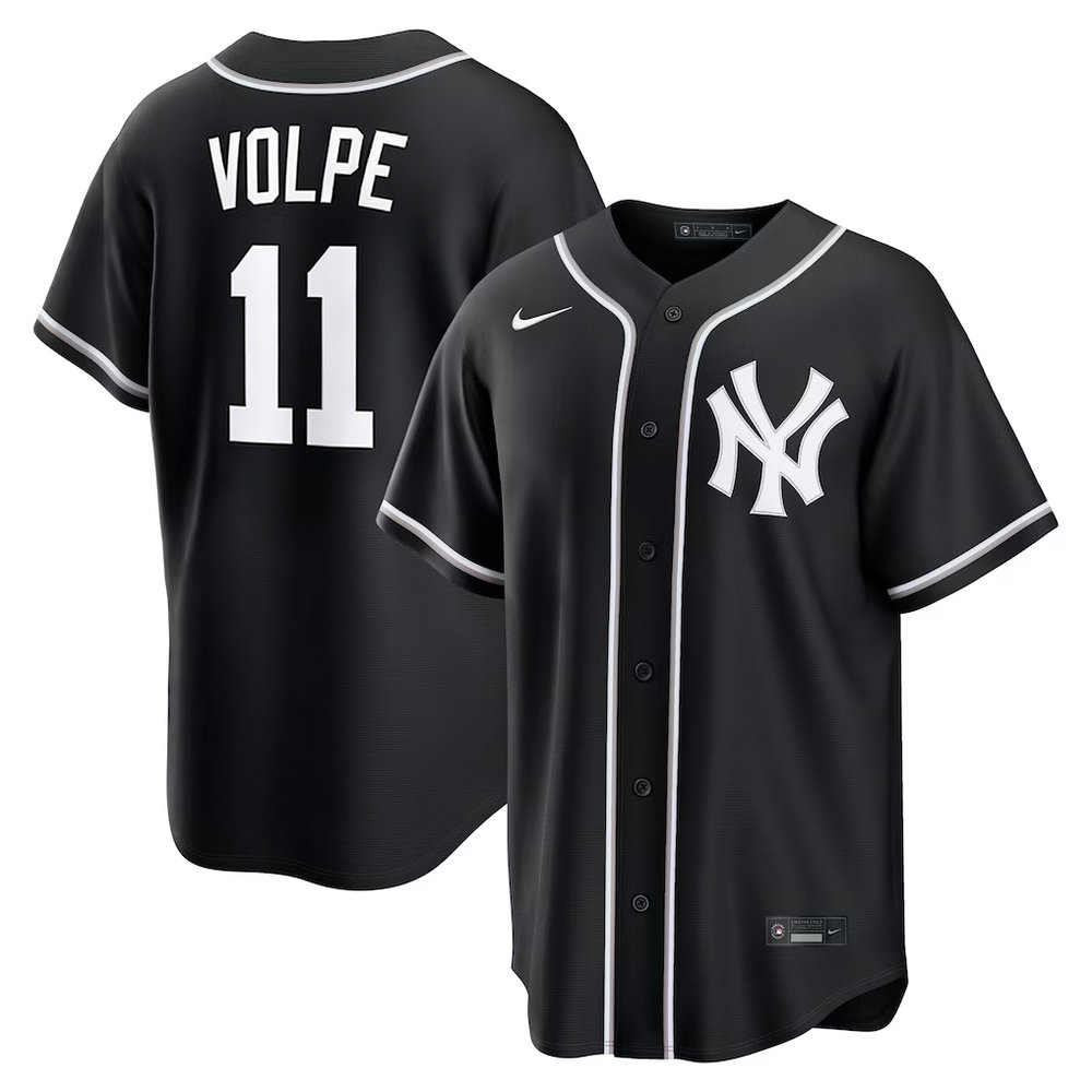 Men's New York Yankees #11 Anthony Volpe Black Fashion Replica Player Jersey