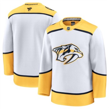 Men's Nashville Predators Blank White 2024-25 Away Stitched Hockey Premium Jersey