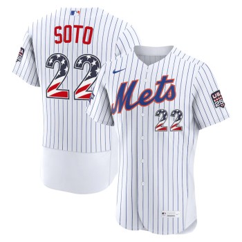 Men's New York Mets #22 Juan Soto Nike White 2026 All-Star Edition Stars & Stripes Authentic Jersey