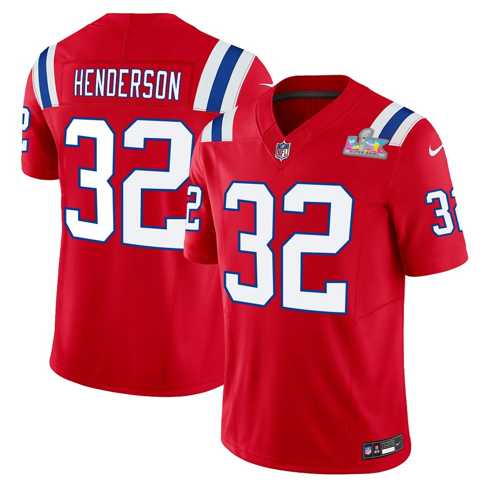 Men's New England Patriots #32 TreVeyon Henderson Red F.U.S.E. Vapor Limited Stitched Football Jersey