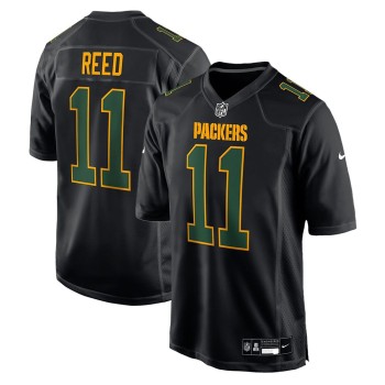 Men's Green Bay Packers #11 Jayden Reed Carbon Black Fashion Game Jersey