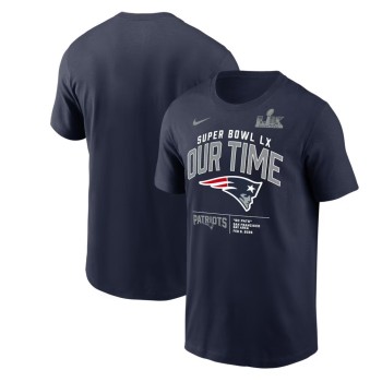 Men's New England Patriots Navy Super Bowl LX Clear Sign T-Shirt