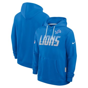 Men's Detroit Lions Blue Sideline Standard Issue Top Prospect Dri-FIT Hoodie