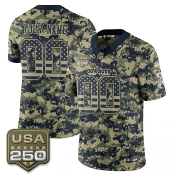 Men's Dallas Cowboys Camo 2026 Salute to Service Vapor F.U.S.E. Limited Custom Jersey
