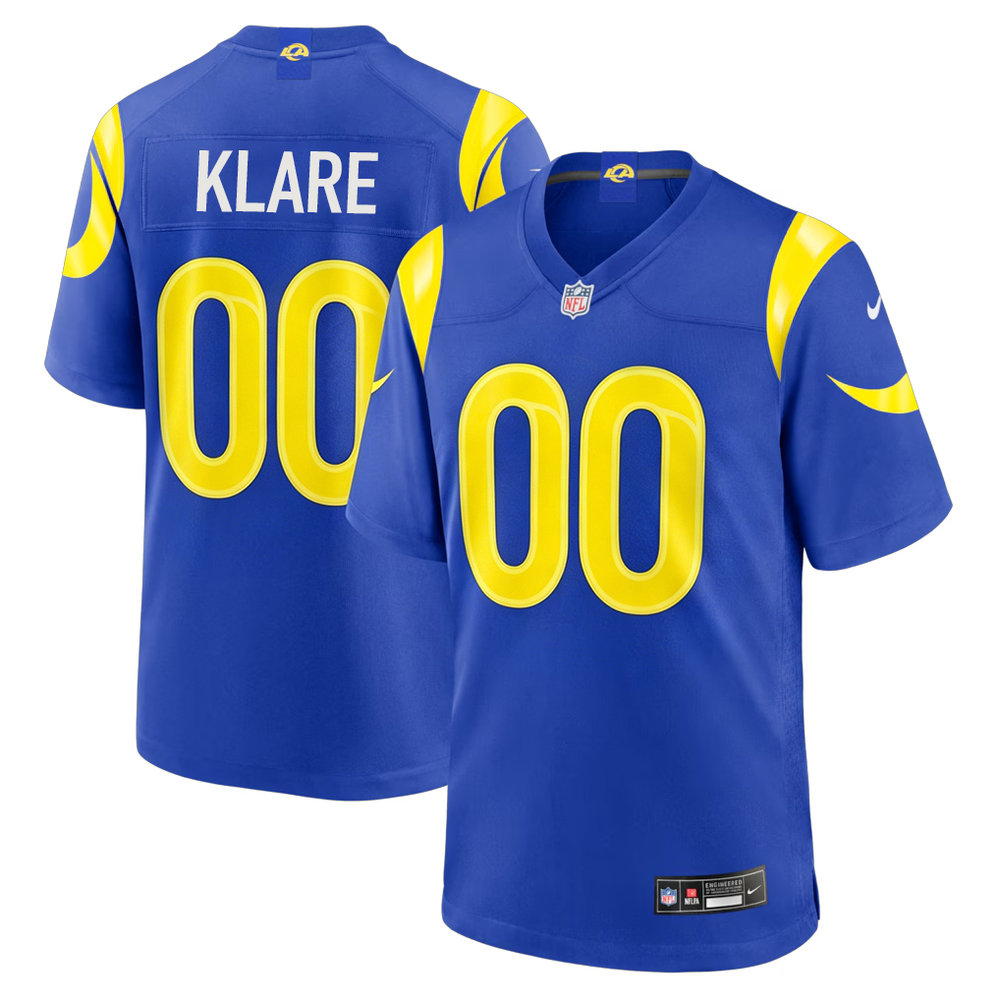 Men's Los Angeles Rams Max Klare Navy 2026 NFL Draft Game Jersey