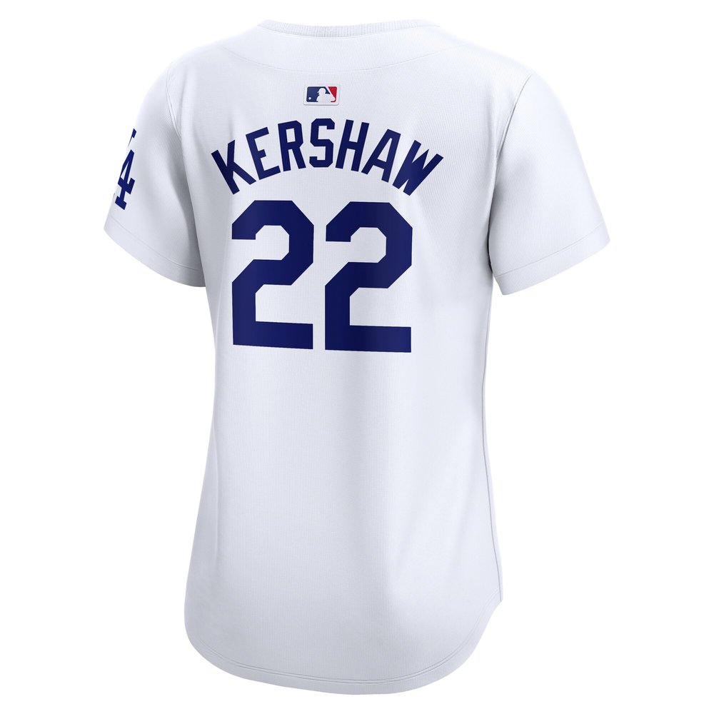 Women's Los Angeles Dodgers #22 Clayton Kershaw White 2024 World Series Limited Player Jersey