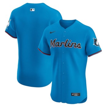 Men's Miami Marlins Nike Blue Alternate Vapor Premier Elite Patch Jersey Men's Miami Marlins Nike Blue Alternate Vapor Premier Elite Patch Jersey